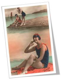 1920s Seaside Postcard Flapper