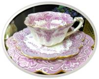 Mauve teacup Wileman Co 1893