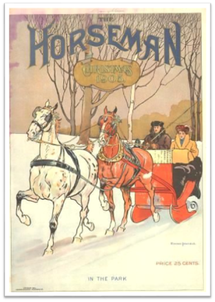1905 Horseman mag Sleigh horses couple