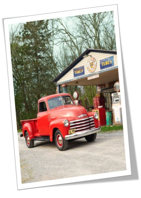 Red Truck Gas Vintage