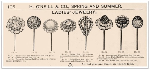 Hatpins Ad 1898