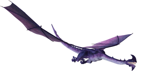 Purple one horned dragon