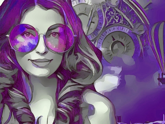 purple Steampunk woman drawing_Pixabay