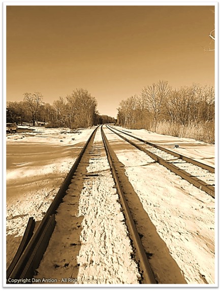 BW Railroad Tracks Snow Dan Antion