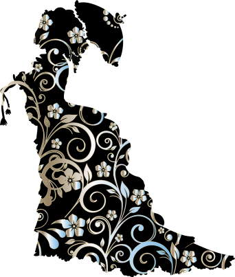 victorian-silhouette flowers Pixabay