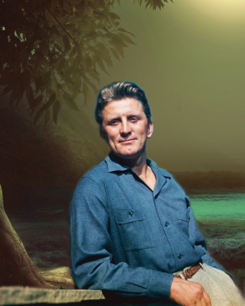 Kirk Douglas as Blue John. Composite public domain and free images, tomfoolery by Teagan