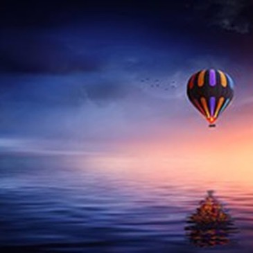 Hot air balloon over water wikimedia
