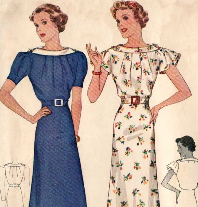 Bateau neckline McCall Pattern 1937