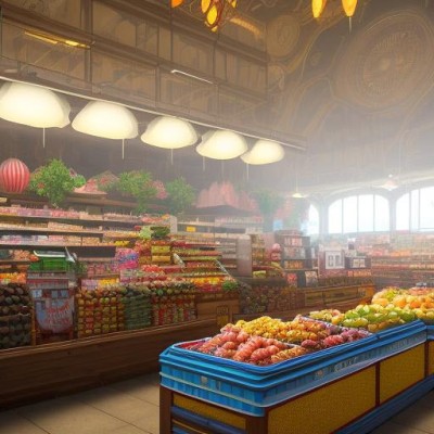 Inside Hogly Wogly grocery store produce CGI Teagan