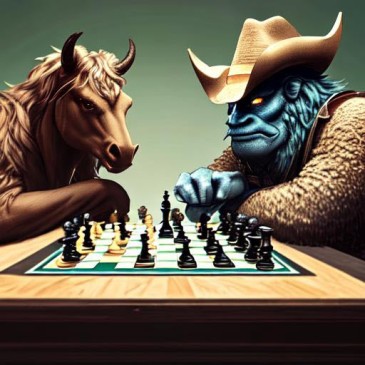 Monster Cowboy n horse creature playing chess CGI Teagan
